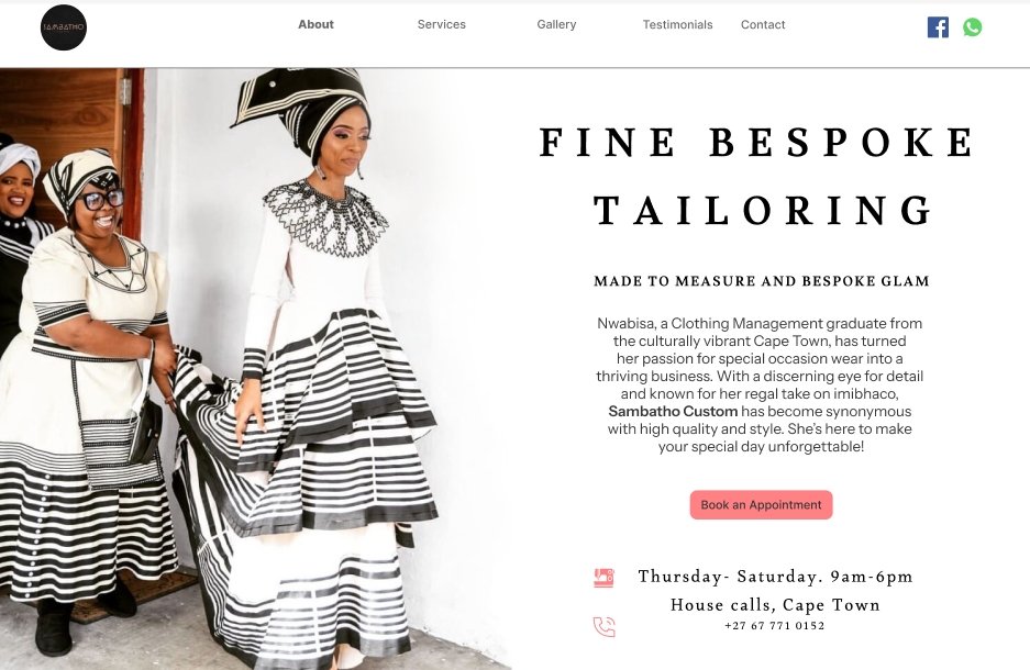 Sambatho Custom Home page